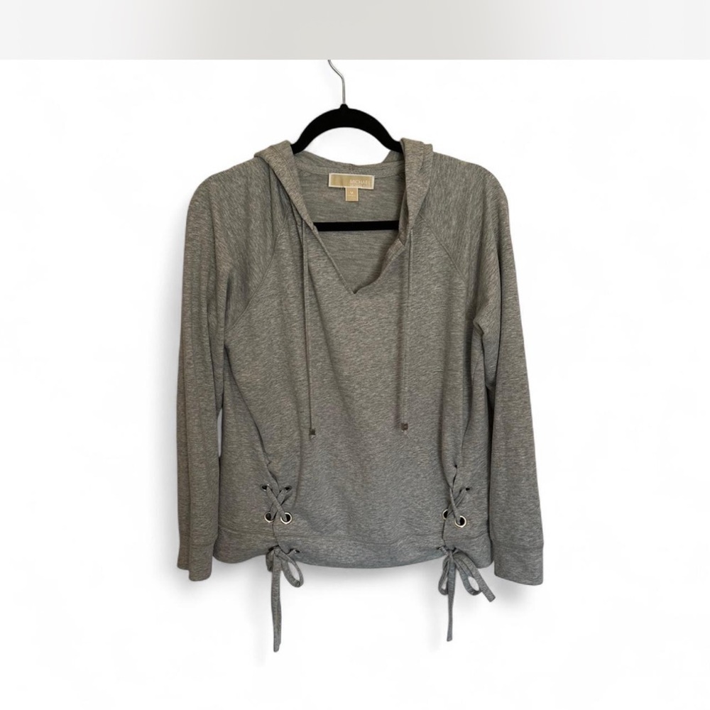 Michael Kors Gray Lace-Up Sweatshirt